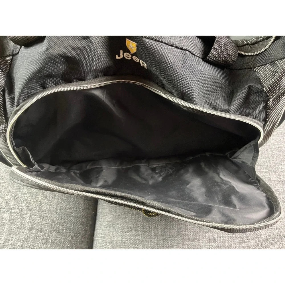 Jeep Black Canvas Duffel Bag Multi Pocket Travel Gym Bag 18 Inch